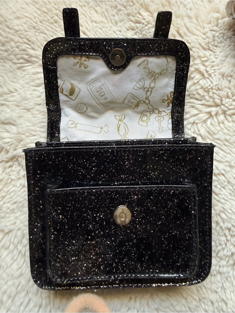 Kate Spade ♠️ GUC Black Glitter Jelly Like Mini Satchel Unique - Picture 3 of 7